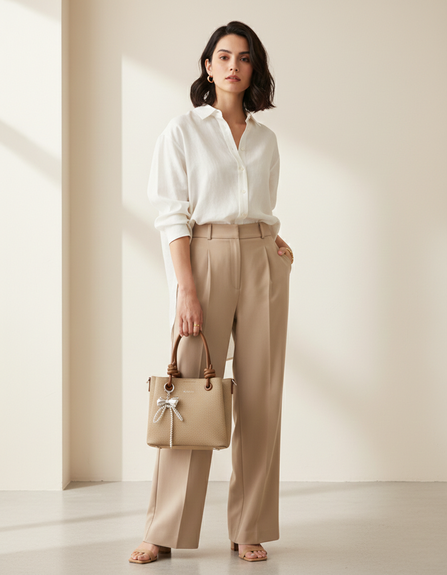 Halle Top Handle - Beige