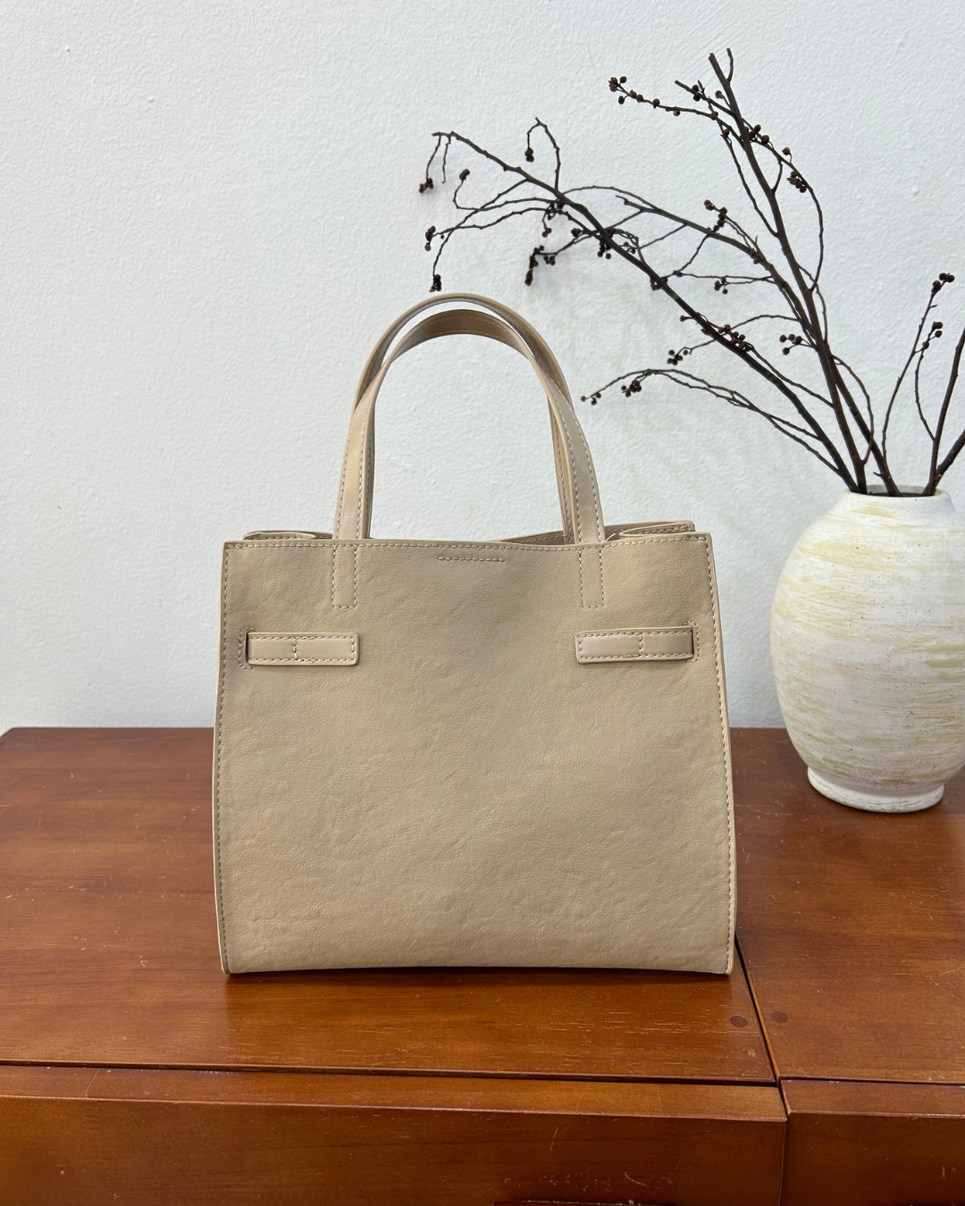 Kayden Satchel Bag - Beige