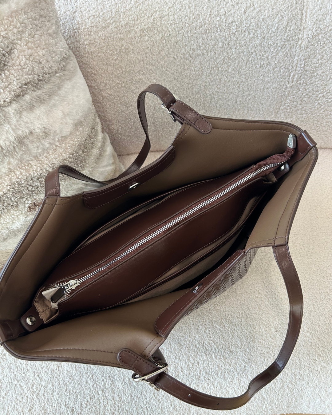 Emery Woven Tote Bag - Espresso