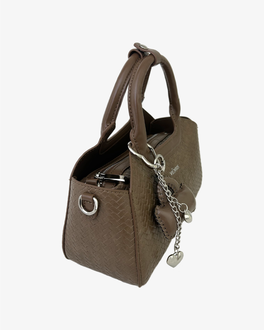 Macie Woven Top Handle Bag - Taupe