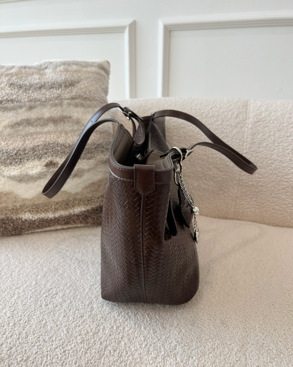 Emery Woven Tote Bag - Espresso