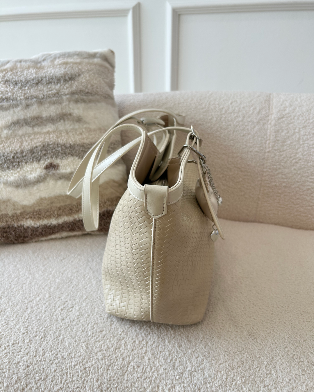 Emery Woven Tote Bag - Beige