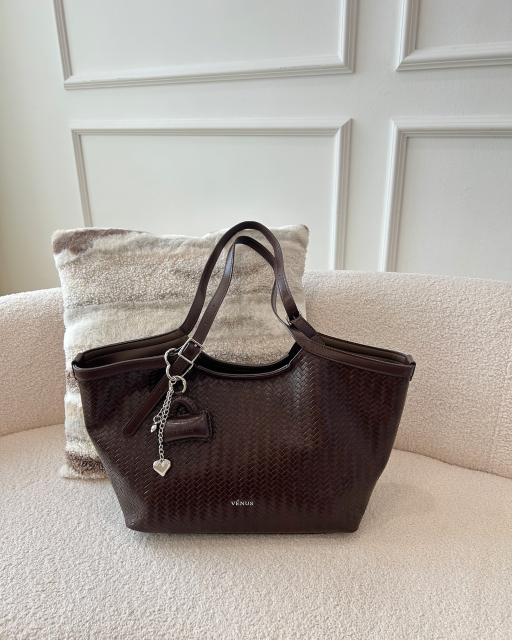 Emery Woven Tote Bag - Espresso