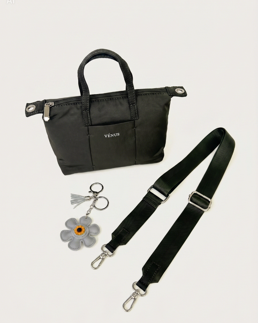 Jesse Mini Tote Bag (Nylon) - Black