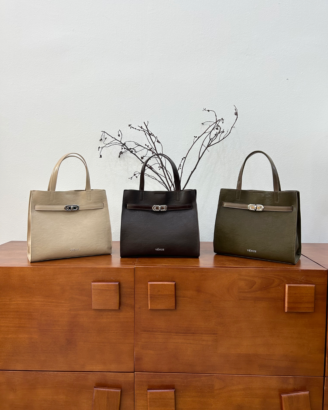 Kayden Satchel Bag - Beige
