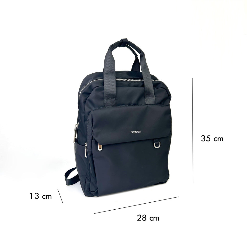 Skyler Nylon Backpack - Black