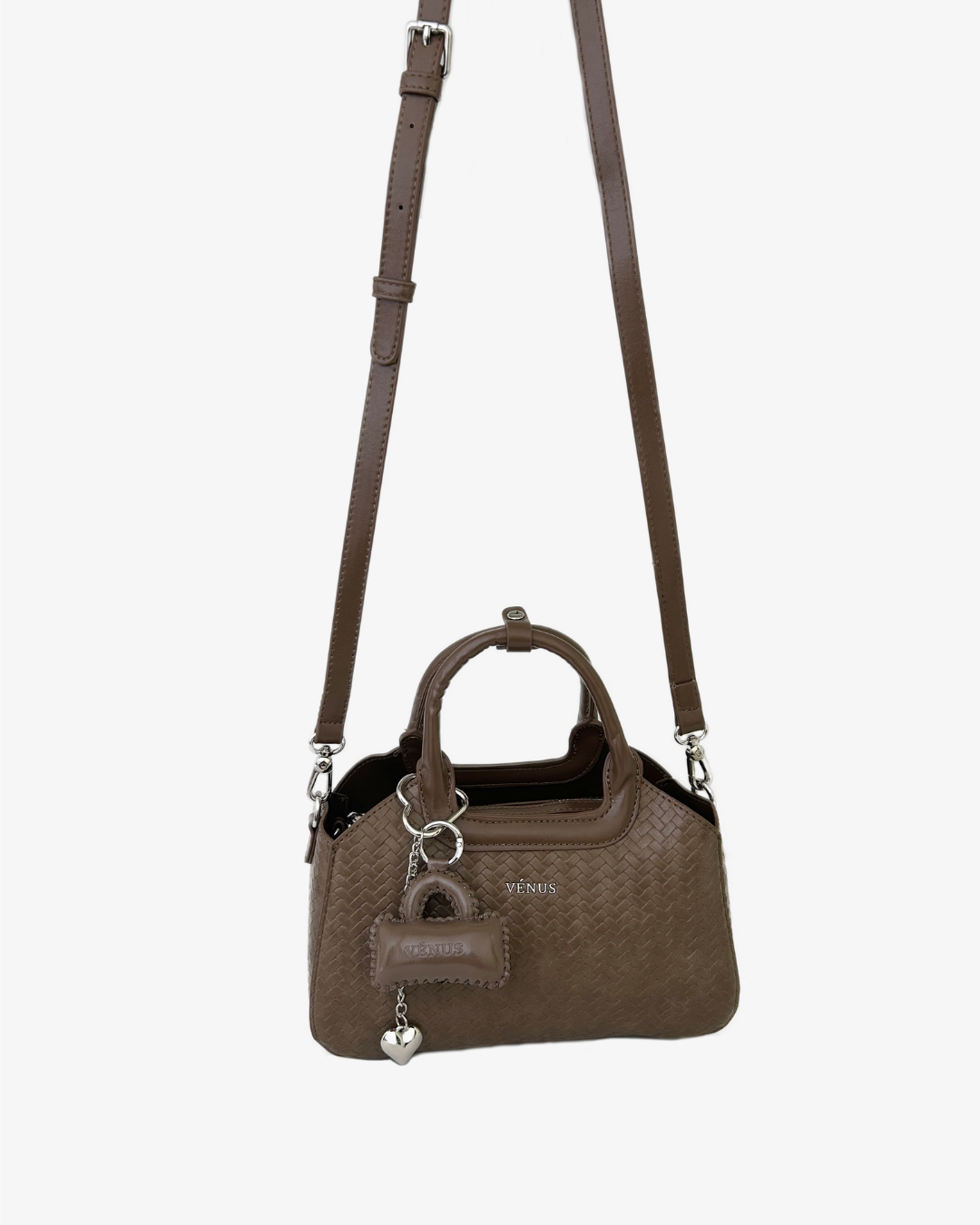 Macie Woven Top Handle Bag - Taupe