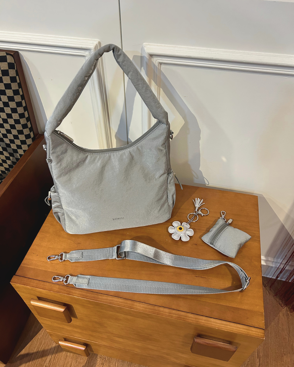 Poppy Shoulder Bag (Nylon) - Sand