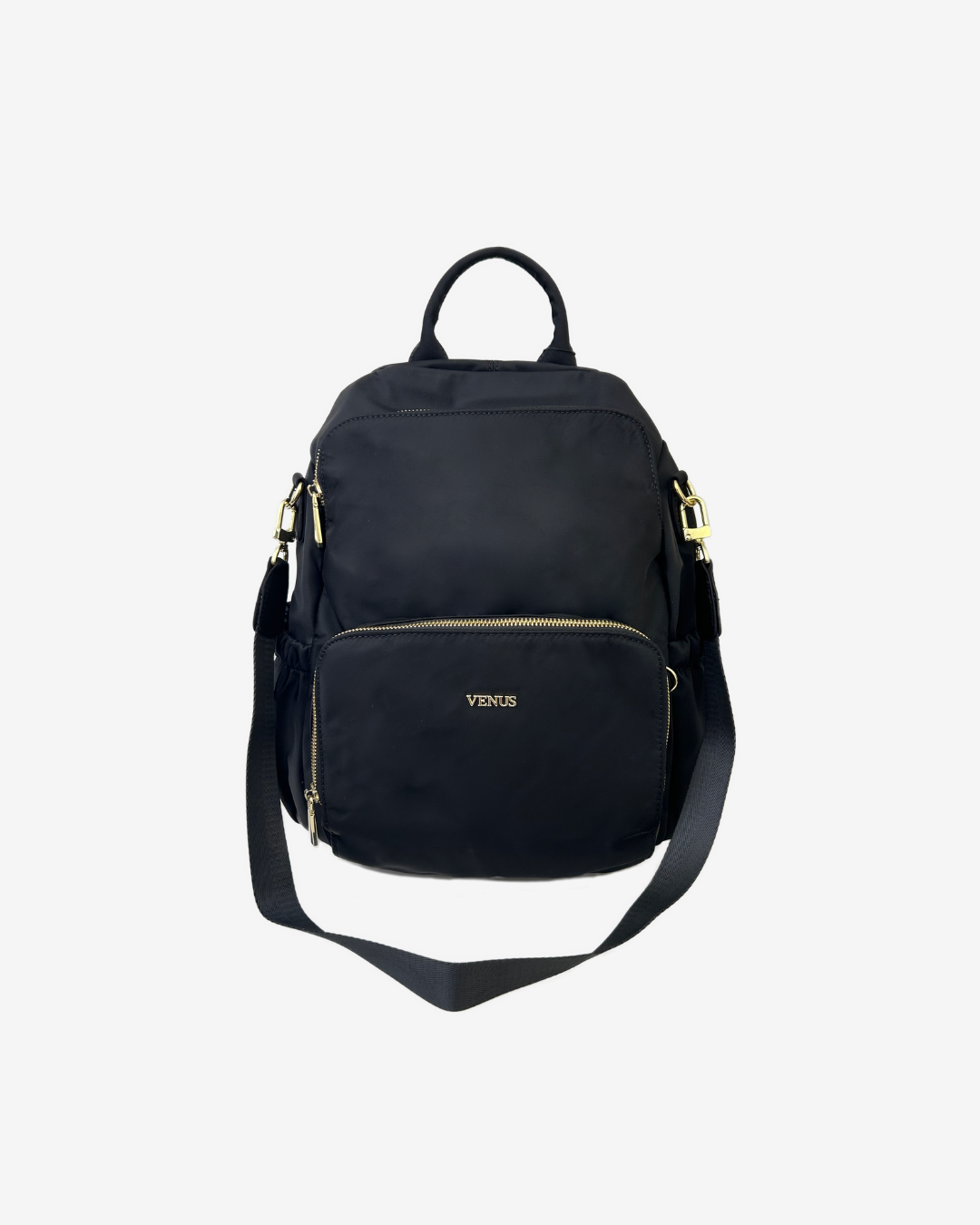 Carine Nylon Backpack - Black