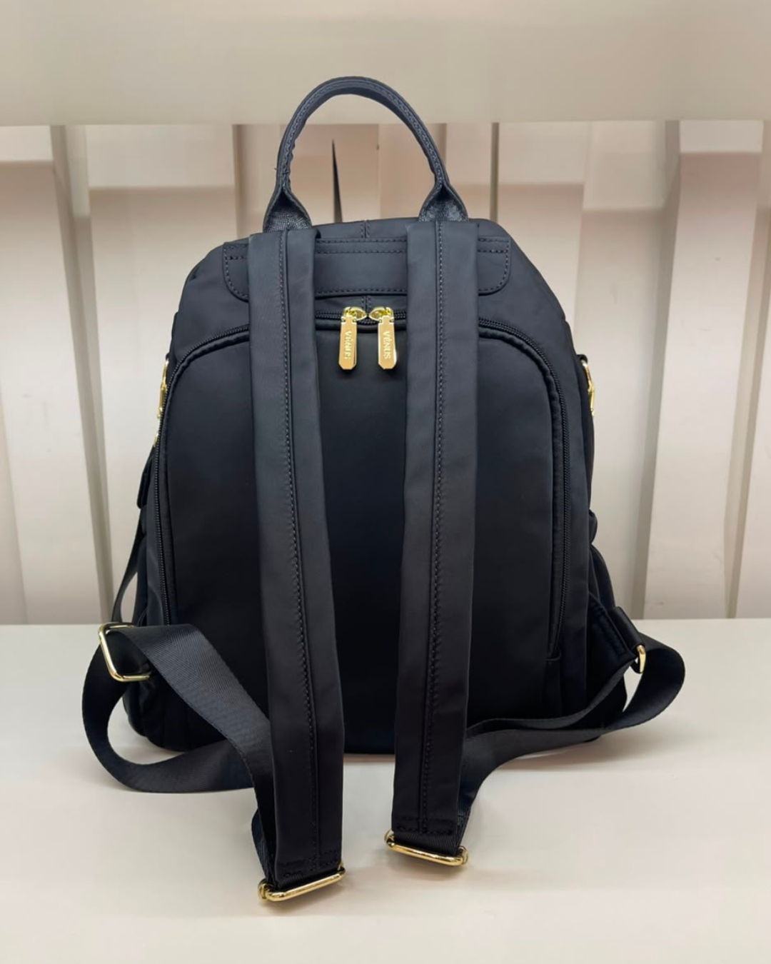 Carine Nylon Backpack - Black