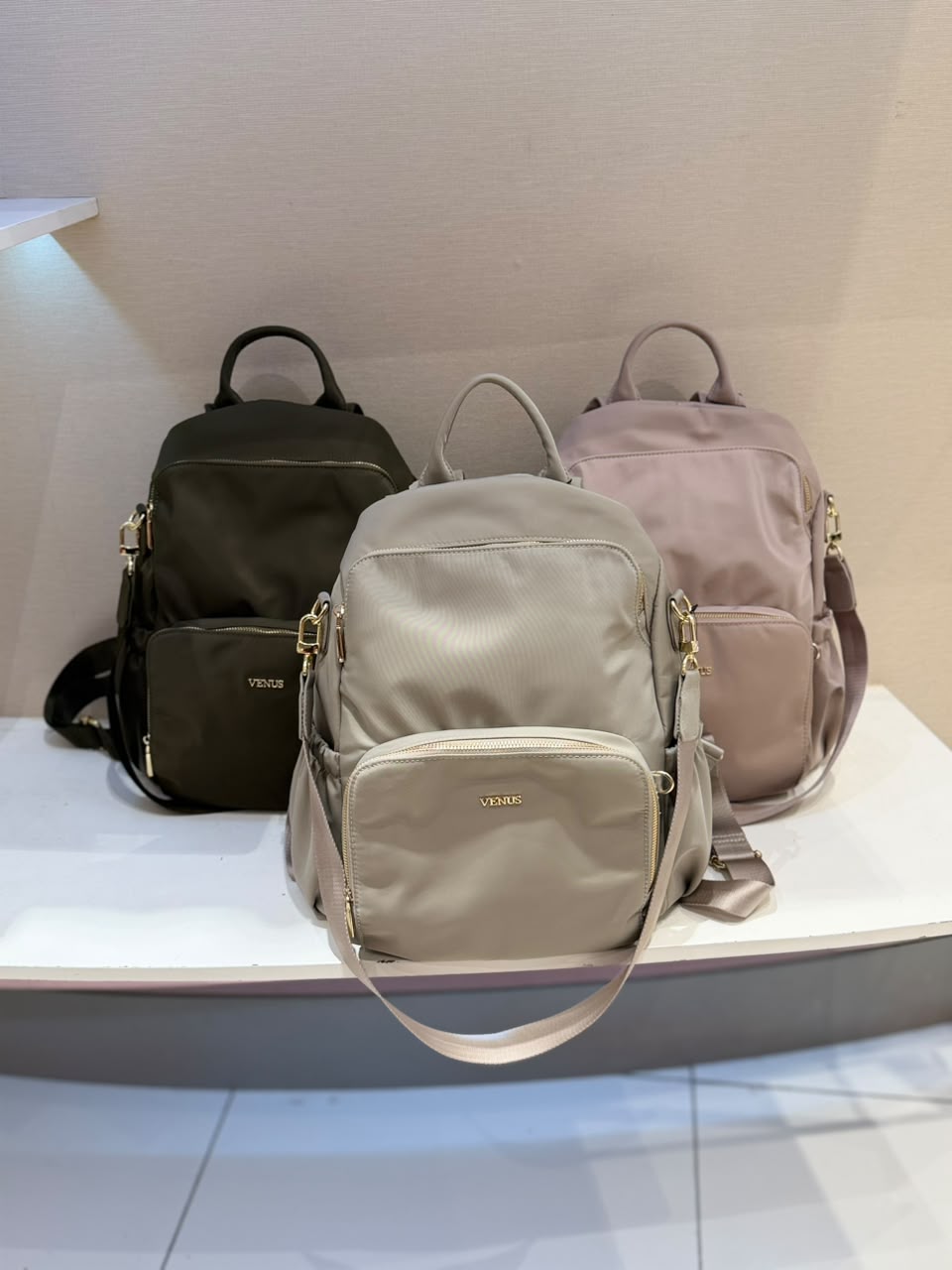 Carine Nylon Backpack - Black
