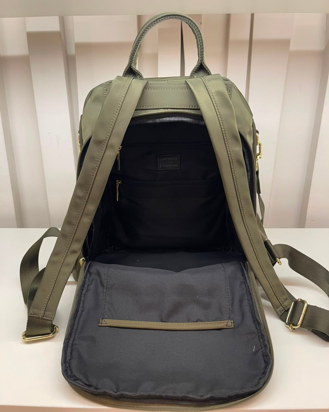 Carine Nylon Backpack - Olive
