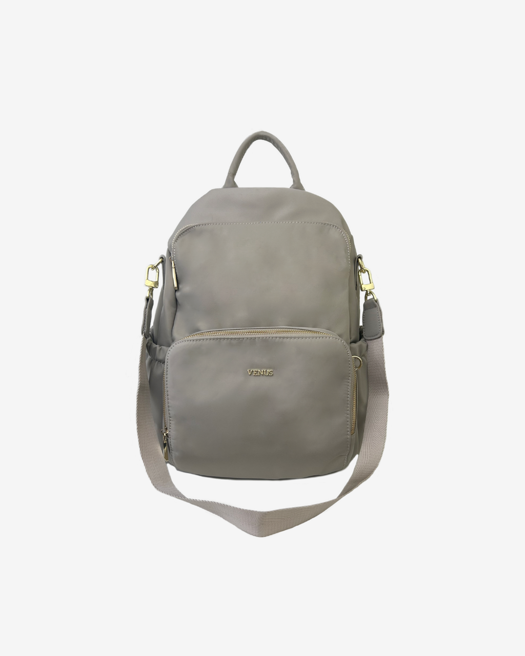 Carine Nylon Backpack - Light Grey