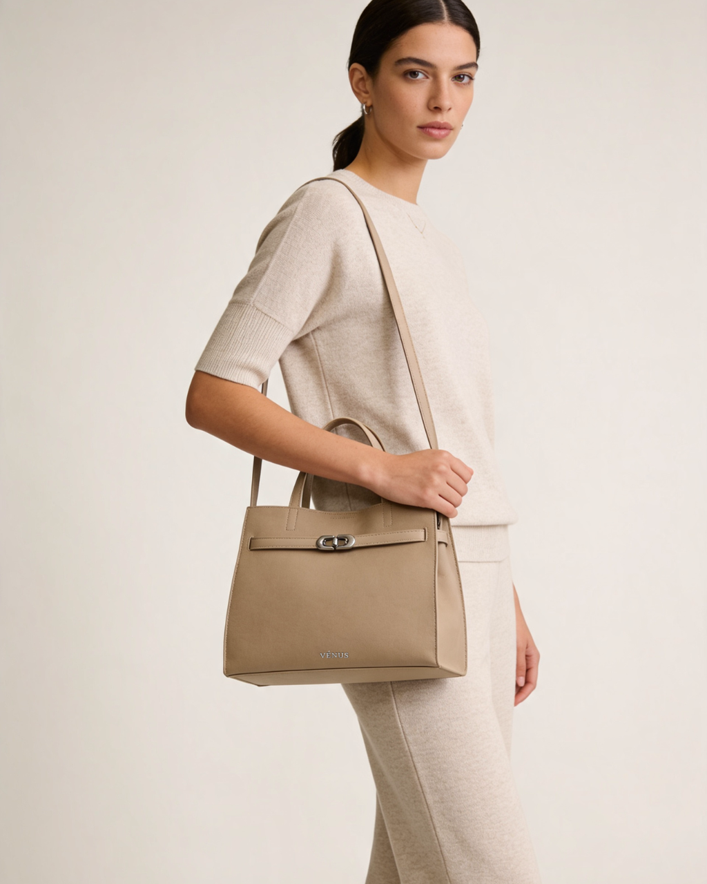 Kayden Satchel Bag - Beige