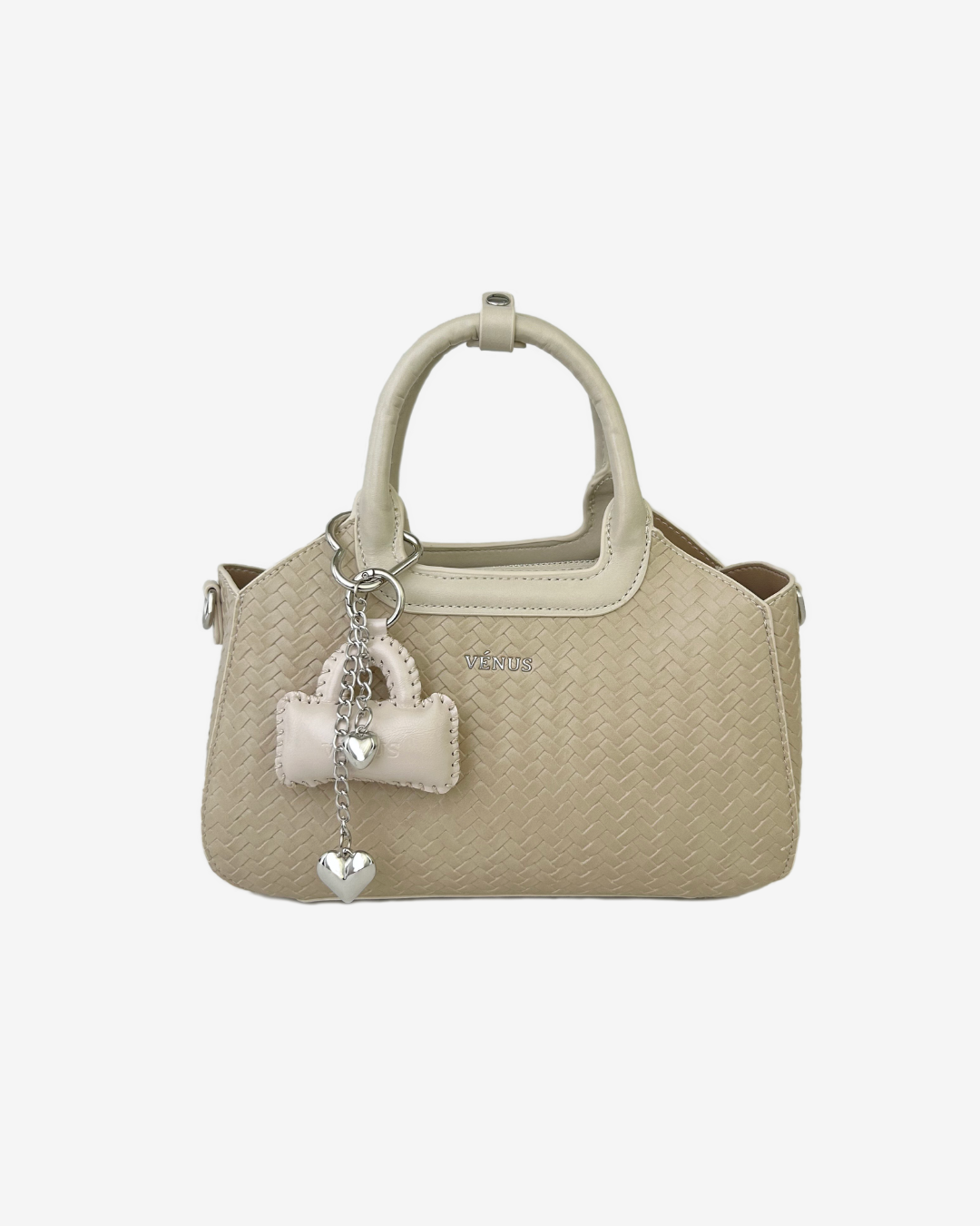 Macie Woven Top Handle Bag - Taupe