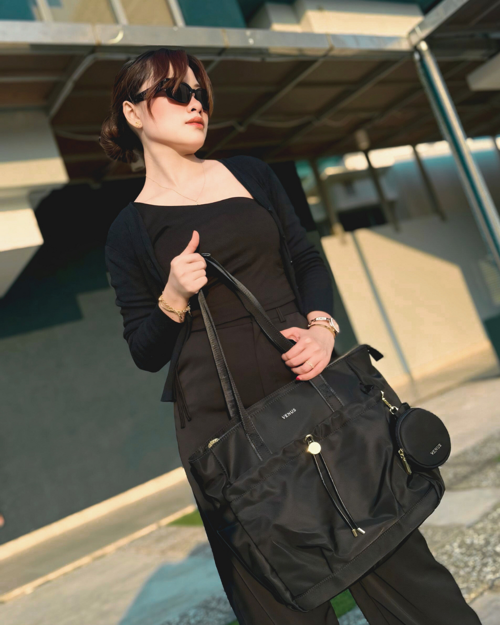 Luna Nylon Series (Tote) - Beige