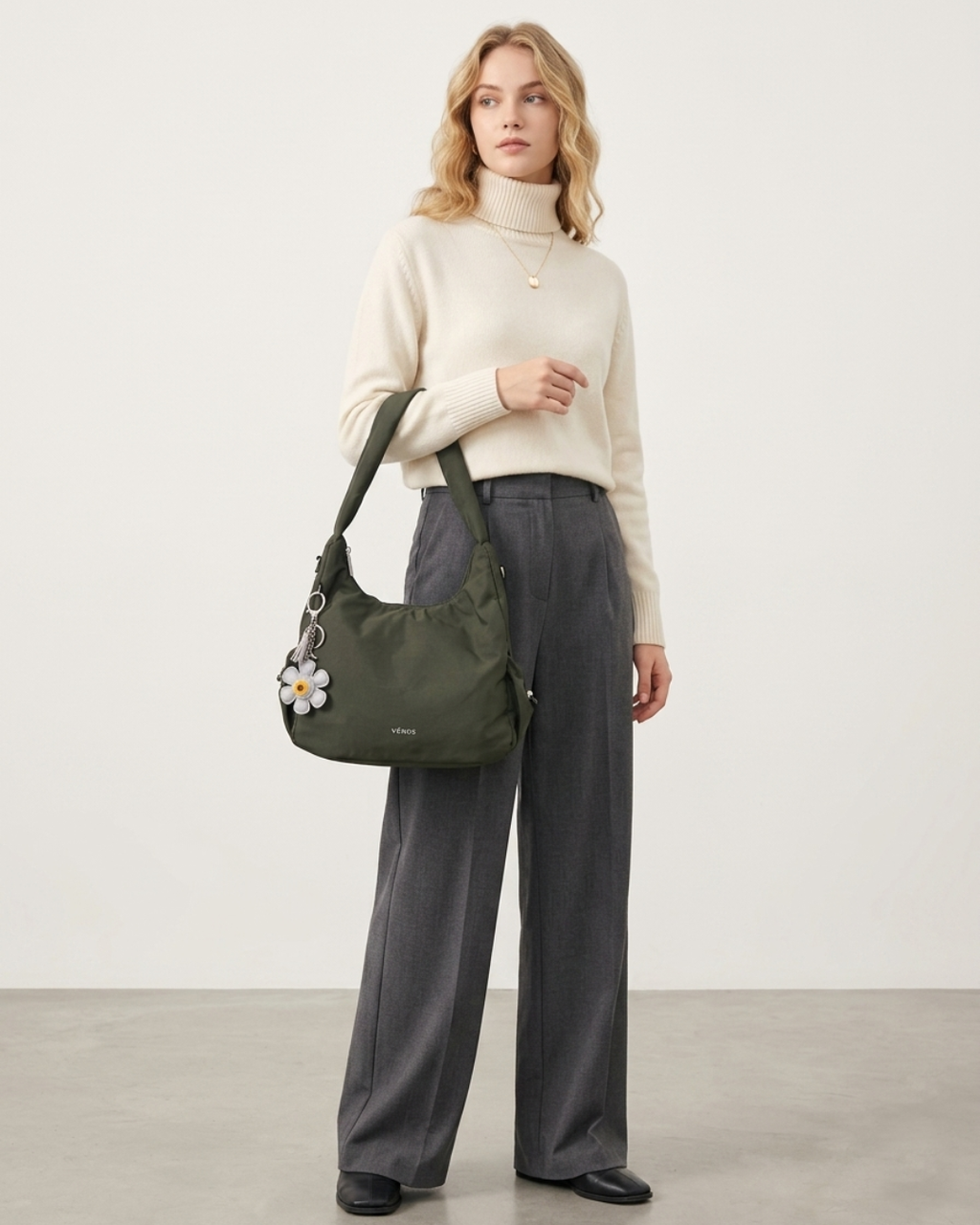 Poppy Shoulder Bag (Nylon) - Sand