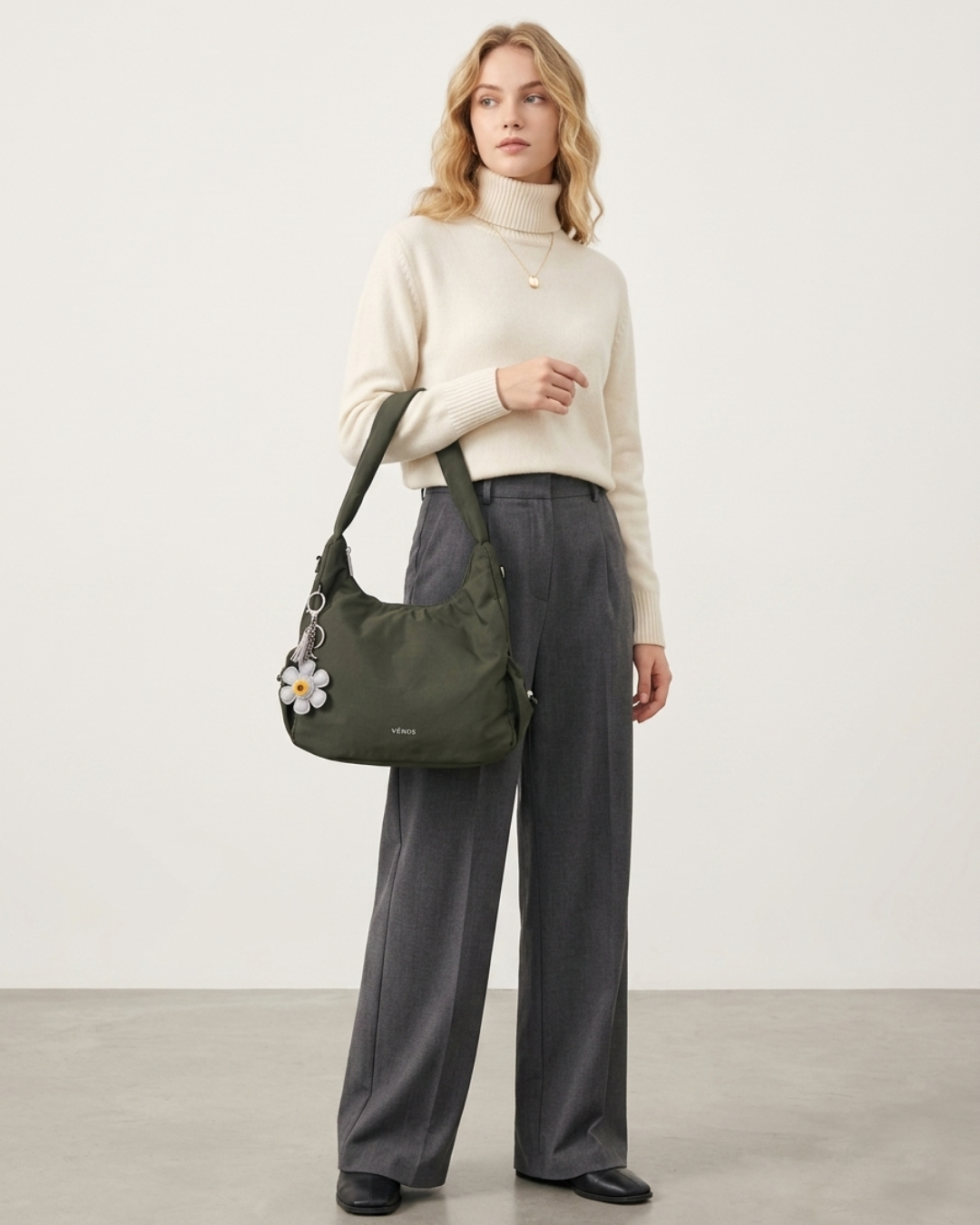 Poppy Shoulder Bag (Nylon) - Sand