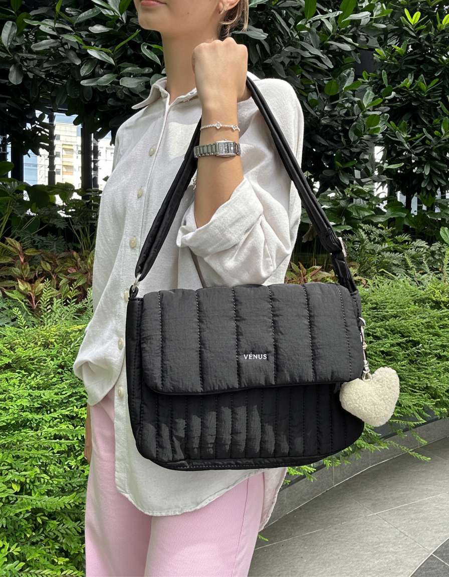 V'Puff Sling Bag - Black