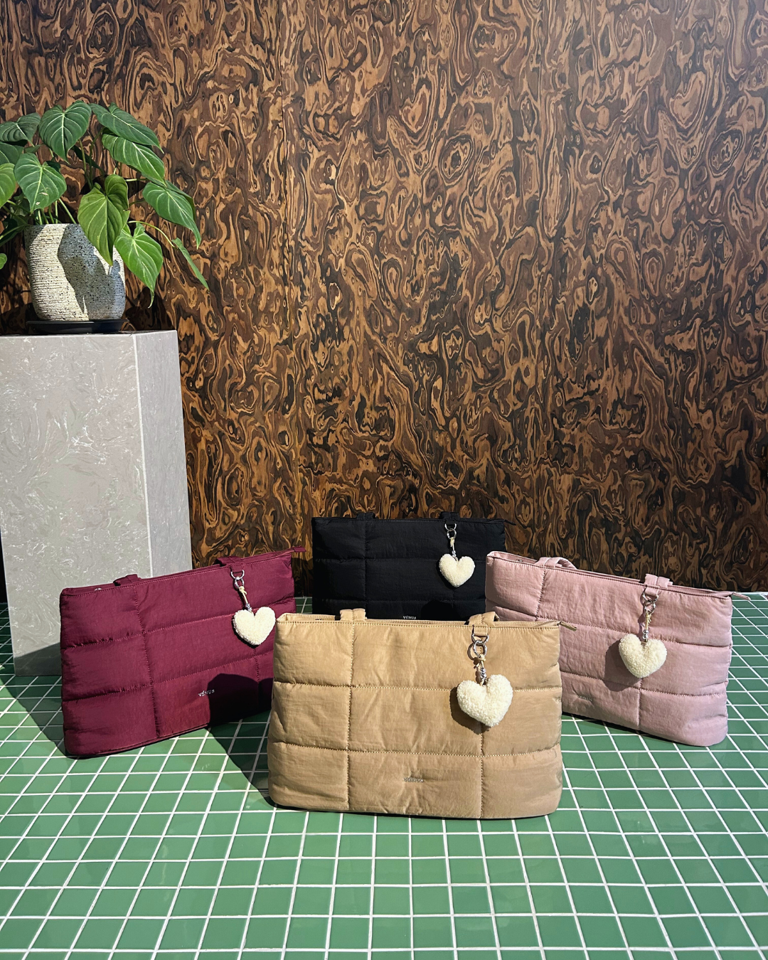 V'Puff Tote Bag - Burgundy